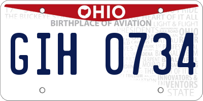 OH license plate GIH0734