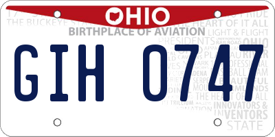 OH license plate GIH0747