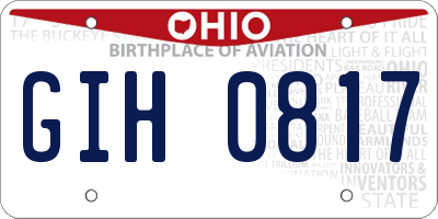 OH license plate GIH0817