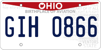 OH license plate GIH0866