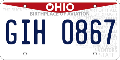 OH license plate GIH0867