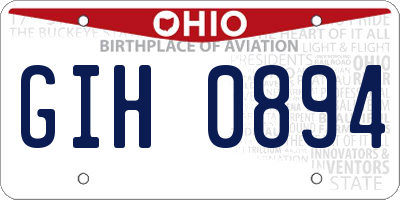 OH license plate GIH0894