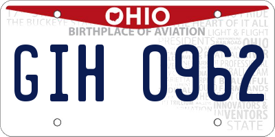 OH license plate GIH0962