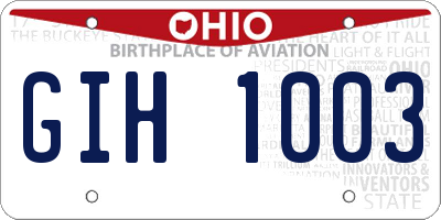 OH license plate GIH1003