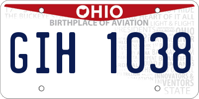 OH license plate GIH1038