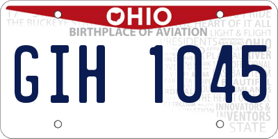 OH license plate GIH1045