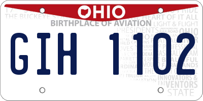 OH license plate GIH1102