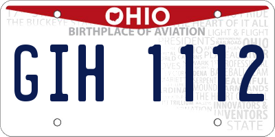 OH license plate GIH1112