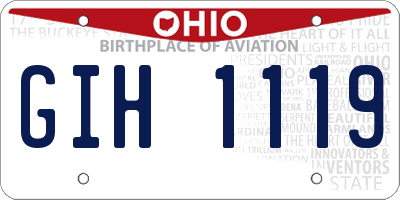 OH license plate GIH1119