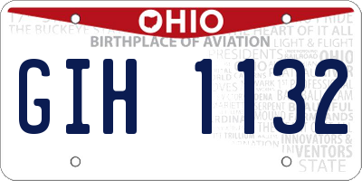 OH license plate GIH1132