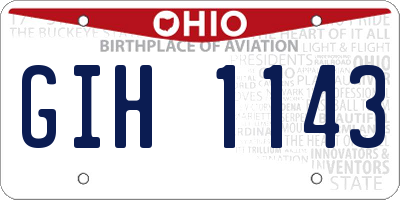 OH license plate GIH1143