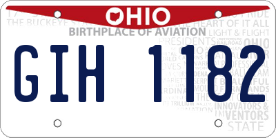 OH license plate GIH1182