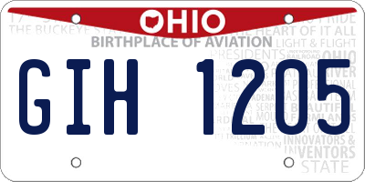 OH license plate GIH1205