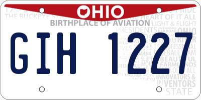 OH license plate GIH1227