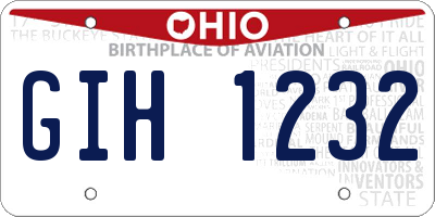 OH license plate GIH1232