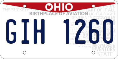OH license plate GIH1260