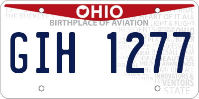 OH license plate GIH1277