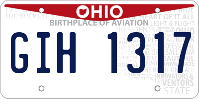 OH license plate GIH1317