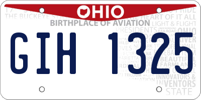 OH license plate GIH1325