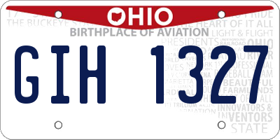 OH license plate GIH1327