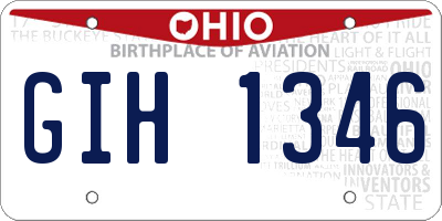 OH license plate GIH1346