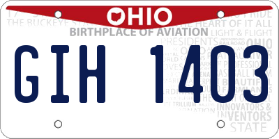 OH license plate GIH1403