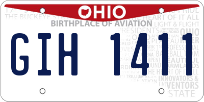OH license plate GIH1411