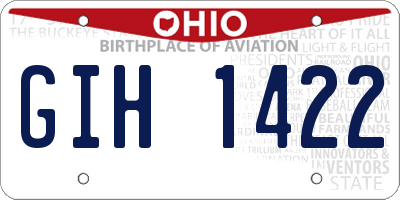 OH license plate GIH1422