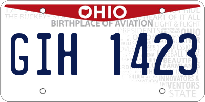 OH license plate GIH1423