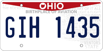 OH license plate GIH1435