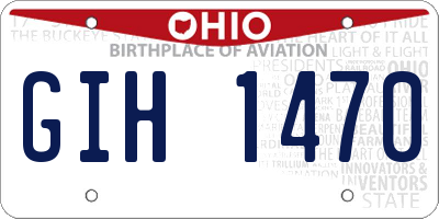 OH license plate GIH1470