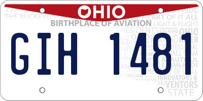 OH license plate GIH1481