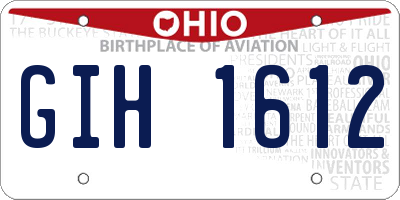 OH license plate GIH1612