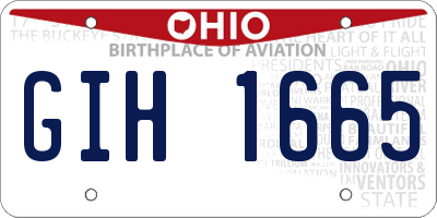 OH license plate GIH1665