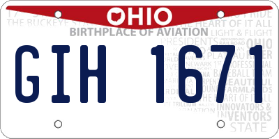 OH license plate GIH1671