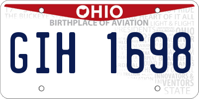 OH license plate GIH1698