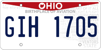 OH license plate GIH1705