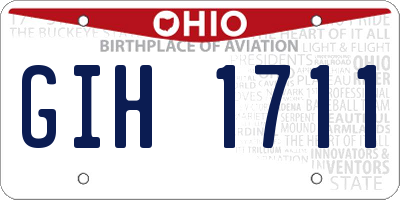 OH license plate GIH1711
