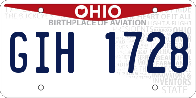 OH license plate GIH1728