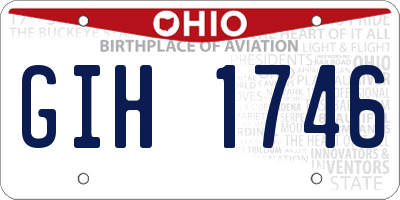 OH license plate GIH1746
