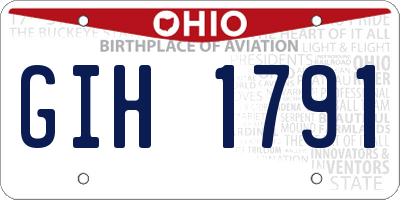 OH license plate GIH1791