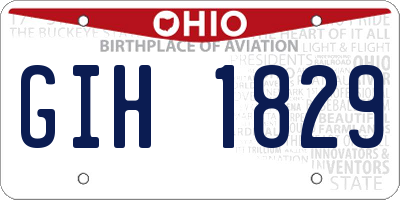 OH license plate GIH1829