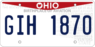 OH license plate GIH1870