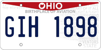 OH license plate GIH1898