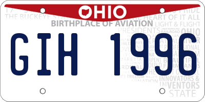 OH license plate GIH1996