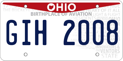 OH license plate GIH2008