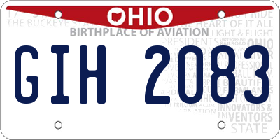 OH license plate GIH2083