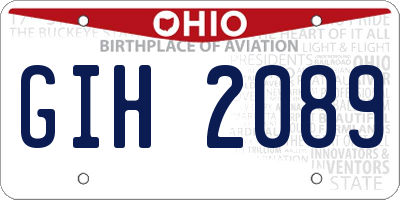 OH license plate GIH2089