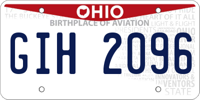 OH license plate GIH2096