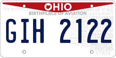 OH license plate GIH2122